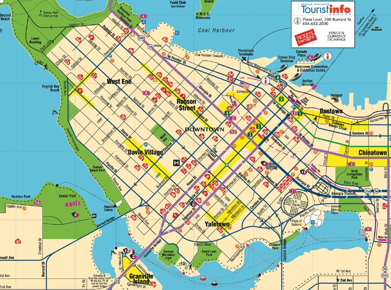Vancouver Downtown Map