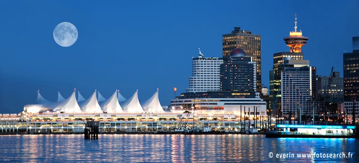 Vancouver Canada Place by night