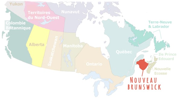 Carte du Nouveau Brunswick