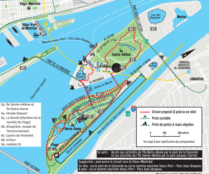 Carte du parc Jean Drapeau