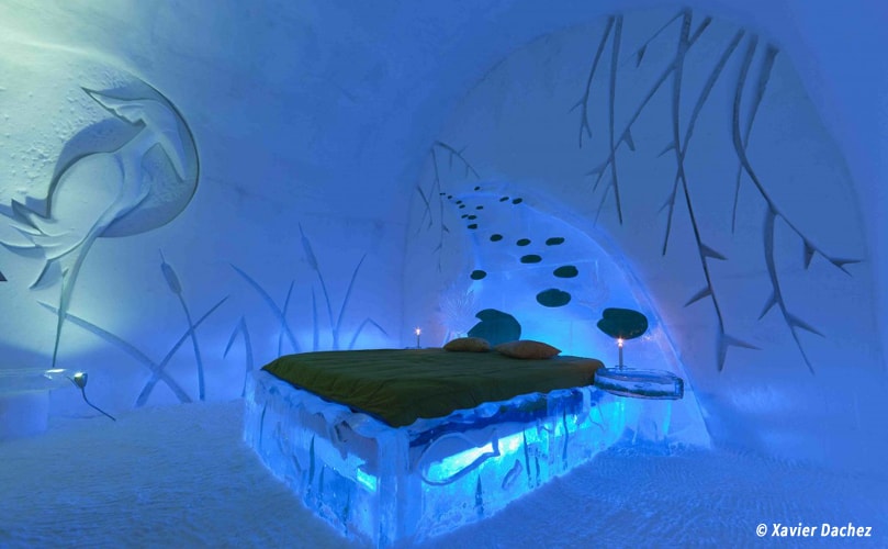 Chambre à l'hôtel de Glace à Québec 