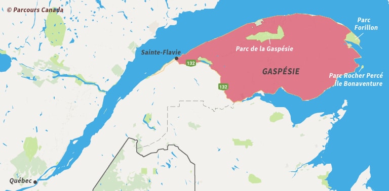 Carte de la Gaspésie