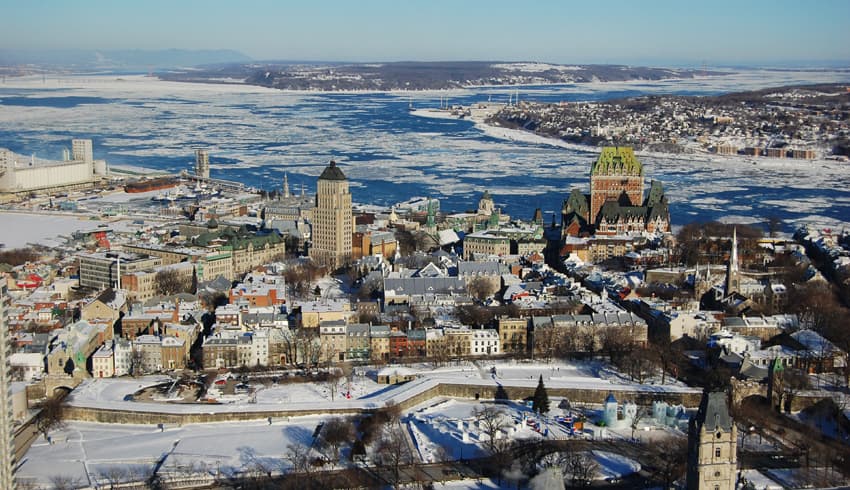 Vue depuis l'observatoire de la capitale en hiver