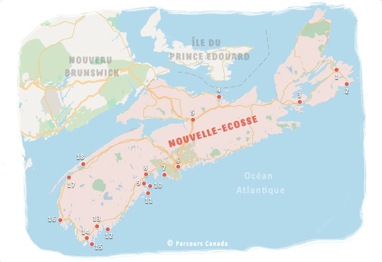 Carte de la Nouvelle-Écosse