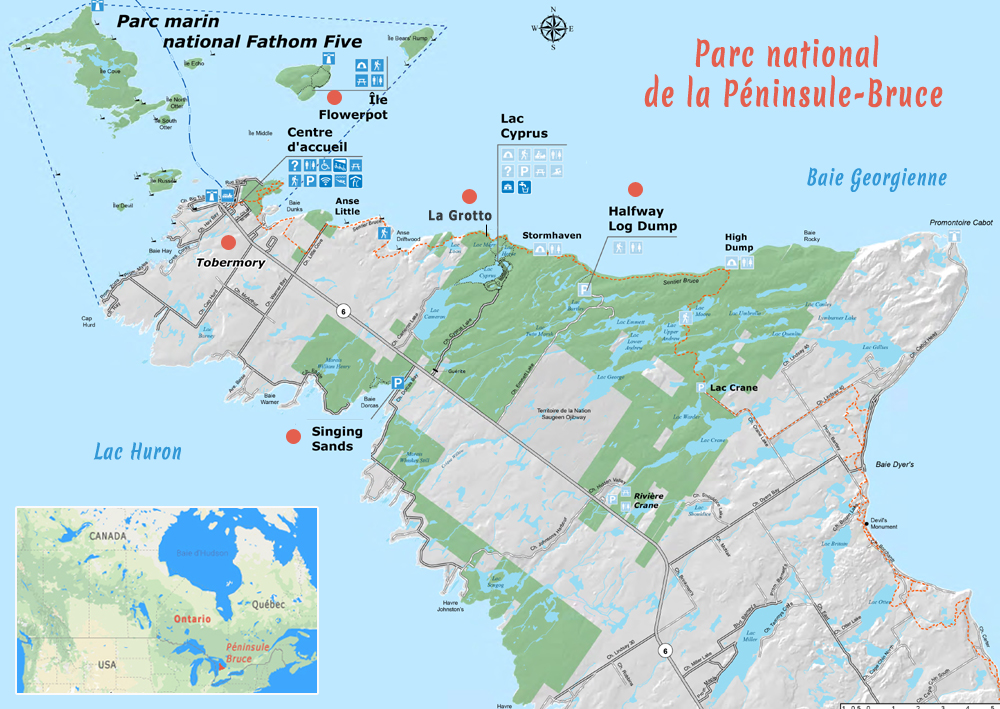 Carte de la péninsule-Bruce