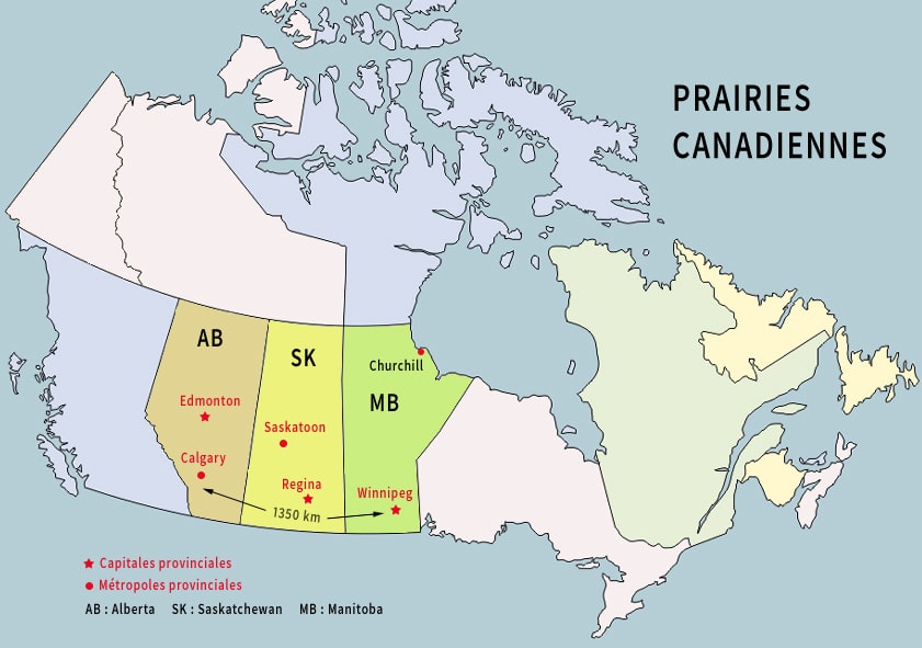 Carte des prairies canadiennes