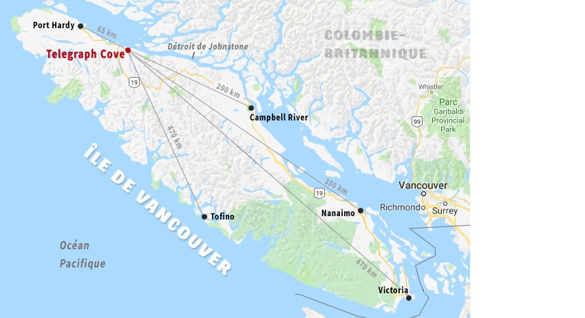 Carte Île de Vancouver 