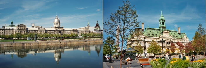 Vieux Montréal : Marché Bonsecours et Hôtel de ville