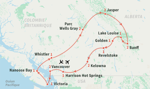 circuit voyage ouest canadien