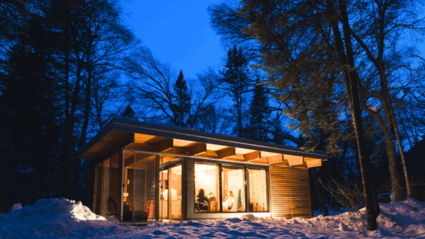 chalet nature parc Québec hiver