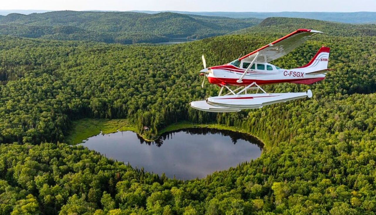 survol hydravion vacances famille Canada